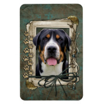 Fathers Day - Stone Paws - Greater Swiss Mountain Flexible Magnet