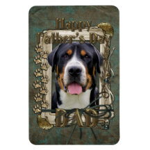 Fathers Day - Stone Paws - Greater Swiss Mountain Flexible Magnet
