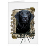 Fathers Day - Stone Paws - Labrador - Black Greeting Card