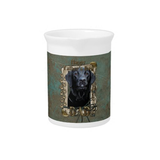Fathers Day - Stone Paws - Labrador - Black Beverage Pitchers