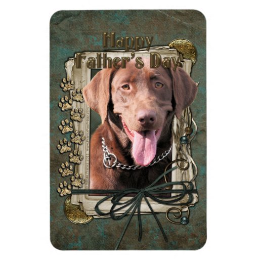 Fathers Day - Stone Paws - Labrador - Chocolate Flexible Magnets