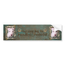 Fathers Day - Stone Paws - Pitbull Puppy - Petey Bumper Stickers