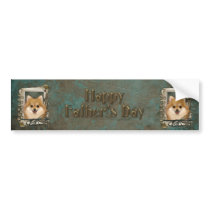 Fathers Day - Stone Paws - Pomeranian Bumper Stickers