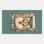 Fathers Day - Stone Paws - Pomeranian Rectangle Stickers