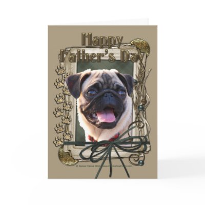Fathers Day - Stone Paws - Pug Greeting Card