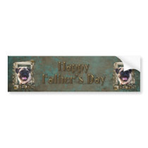 Fathers Day - Stone Paws - Pug - Dad Bumper Sticker