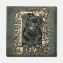 Fathers Day - Stone Paws - Pug - Ruffy Refrigerator Magnet