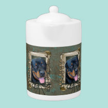 Fathers Day - Stone Paws - Rottweiler - Harley teapots
