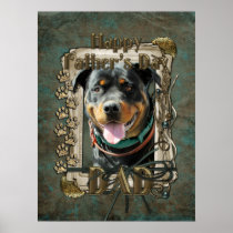 Fathers Day - Stone Paws - Rottweiler - SambaParTi Print
