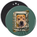 Fathers Day - Stone Paws - Shar Pei Pinback Button