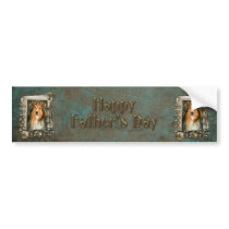 Fathers Day - Stone Paws - Sheltie Bumper Sticker