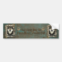 Fathers Day - Stone Paws - Shiba Inus - Yasha Bumper Stickers