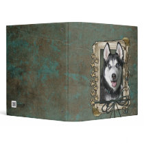 Fathers Day - Stone Paws - Siberian Husky 3 Ring Binders