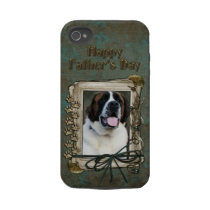 Fathers Day - Stone Paws - St Bernard - Mae Iphone 4 Tough Cases