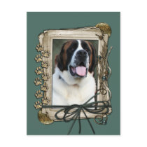 Fathers Day - Stone Paws - St Bernard - Mae Postcard
