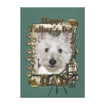 Fathers Day - Stone Paws - West Highland Terrier Stretched Canvas Print