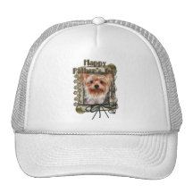 Fathers Day - Stone Paws - Yorkshire Terrier Trucker Hats