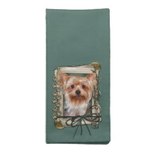 Fathers Day - Stone Paws - Yorkshire Terrier Printed Napkin