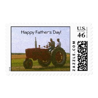 Father's Day Tractor Stamp stamp