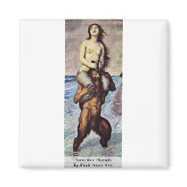 Faun And Nymph By Stuck Franz Von Fridge Magnet