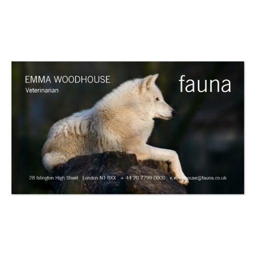 Fauna - Arctic Wolf Business Card (front side)