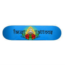 FAUST TATTOOS TRADITIONAL ROSE HINDU GRAFFITI LOGO CUSTOM SKATEBOARD