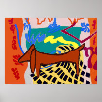 Fauvist Abstract Dachshund posters