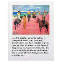 Fauvist painting Gauguin horse art riders on beach Flyer