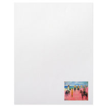Fauvist painting Gauguin horse art riders on beach Customized Letterhead