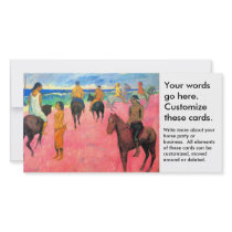 Fauvist painting Gauguin horse art riders on beach Personalized Photo Card