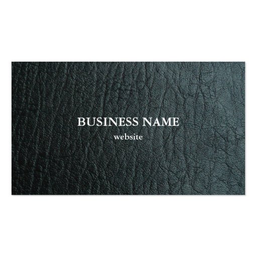 Faux Black Leather Texture Business Card Template (back side)