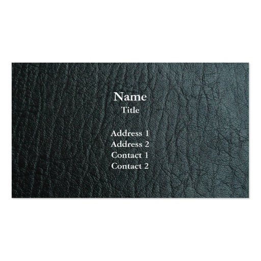 Faux Black Leather Texture Business Card Template (front side)