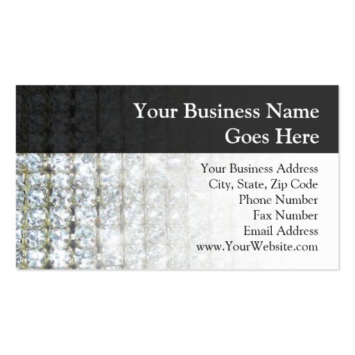 Faux Bling Business Cards (front side)