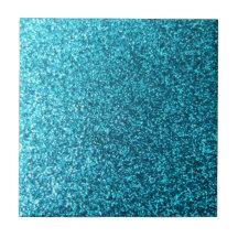 Faux Blue Glitter Ceramic Tile