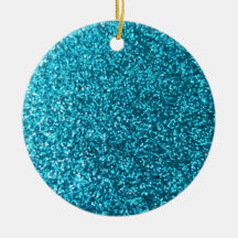 Faux Blue Glitter Christmas Ornament