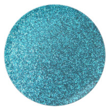 Faux Blue Glitter Dinner Plates