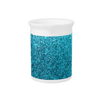 Faux Blue Glitter Drink Pitchers