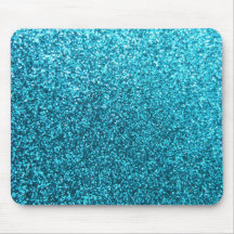 Faux Blue Glitter Mousepad