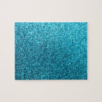 Faux Blue Glitter Puzzle