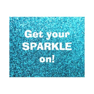 Faux Blue Glitter Stretched Canvas Prints