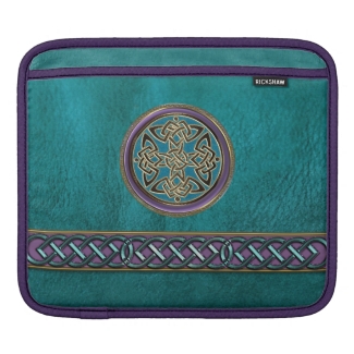 Faux Blue Green and Celtic Knot iPad Sleeve