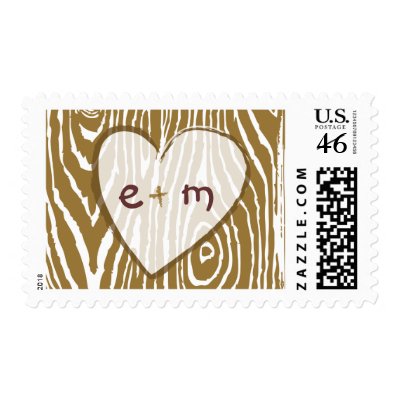 Faux Bois Wedding Stamp