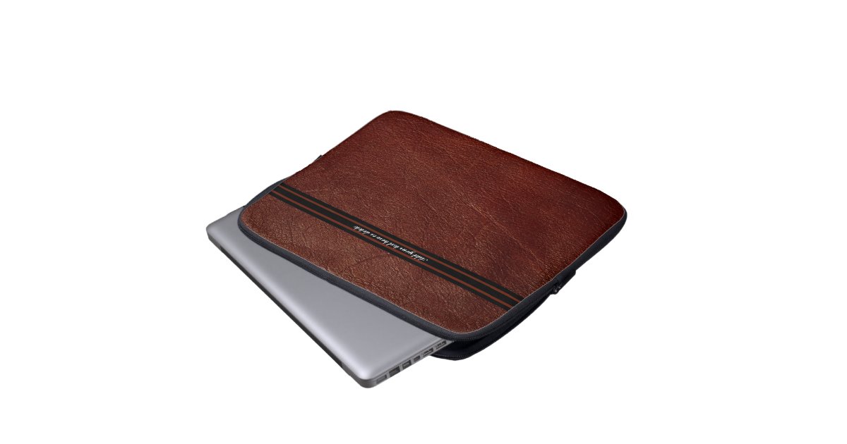 Faux Brown Leather Sleeve Customize Laptop Computer Sleeve Zazzle