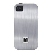 Faux Brushed Aluminum with custom monogram Case-Mate iPhone 4 Cases