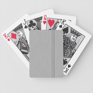 Faux Brushed Metal with Groove Playing Cards