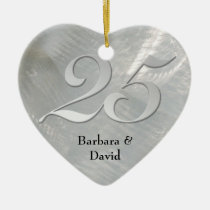 Faux Brushed Silver Anniversary Ornament