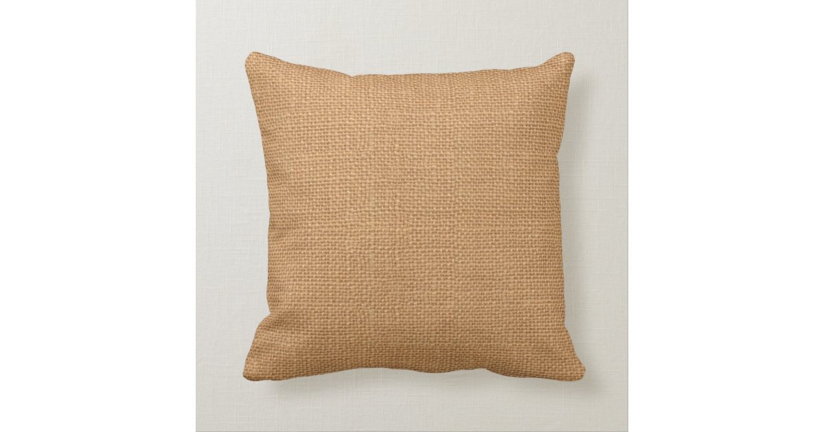 Faux Burlap Jute Linen Look Wedding Throw Pillow Zazzle