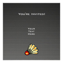 Faux Carbon Fiber Badminton Personalized Announcement