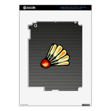 Faux Carbon Fiber Badminton iPad 3 Decals