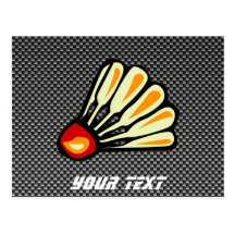 Faux Carbon Fiber Badminton Postcards